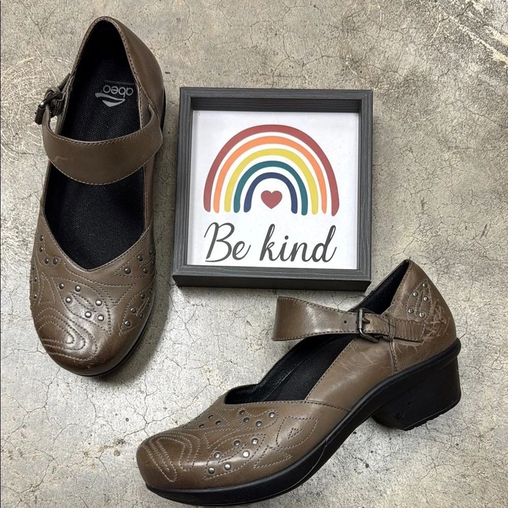 Abeo Brown Mules Comfortable Clogs
